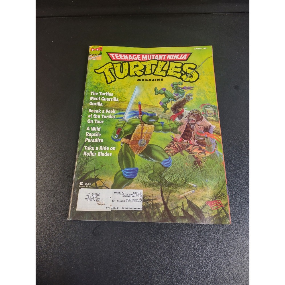 Vintage Teenage Mutant Ninja Turtles 1991 Magazine Spring Turtles Action Figures